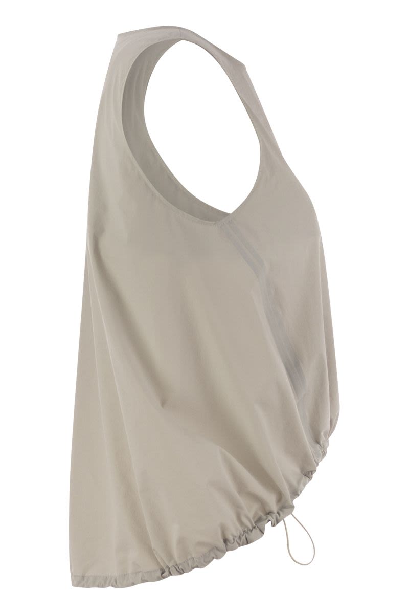 HERNO Sleeveless Top with Adjustable Drawstring