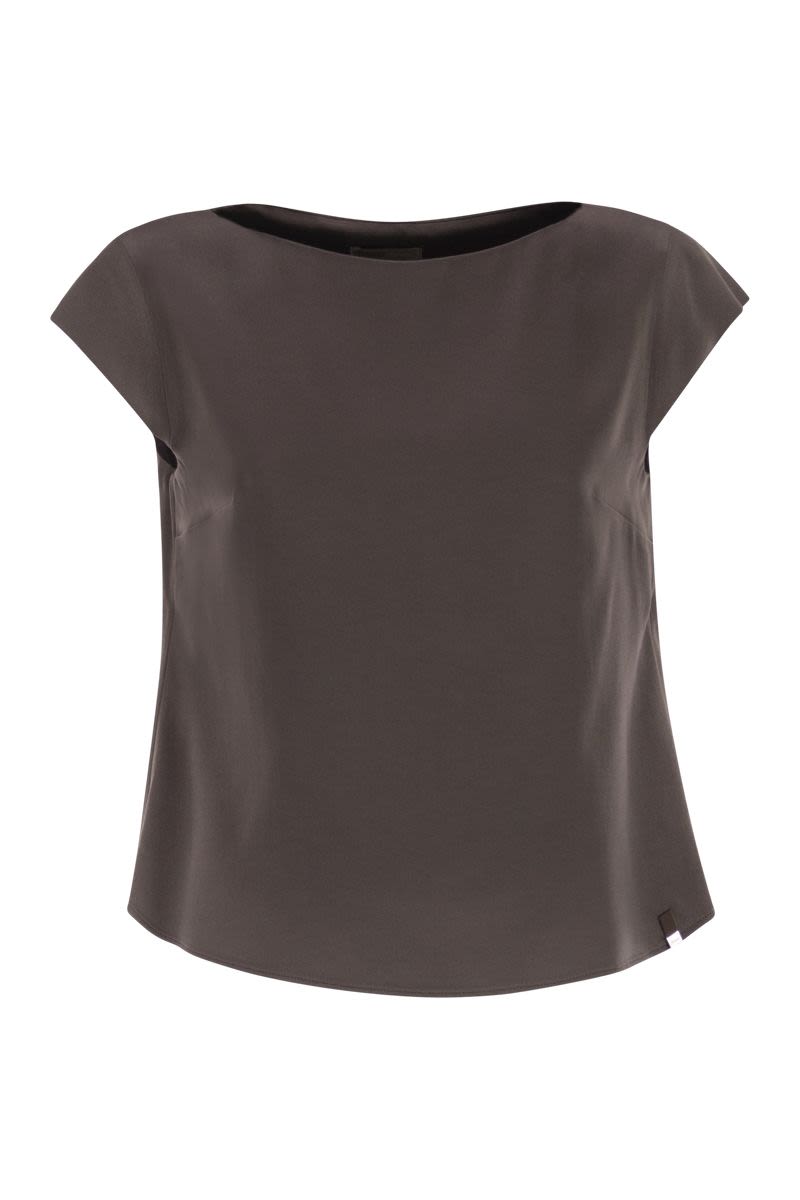 HERNO Satin Resort Blouse with Relaxed Fit