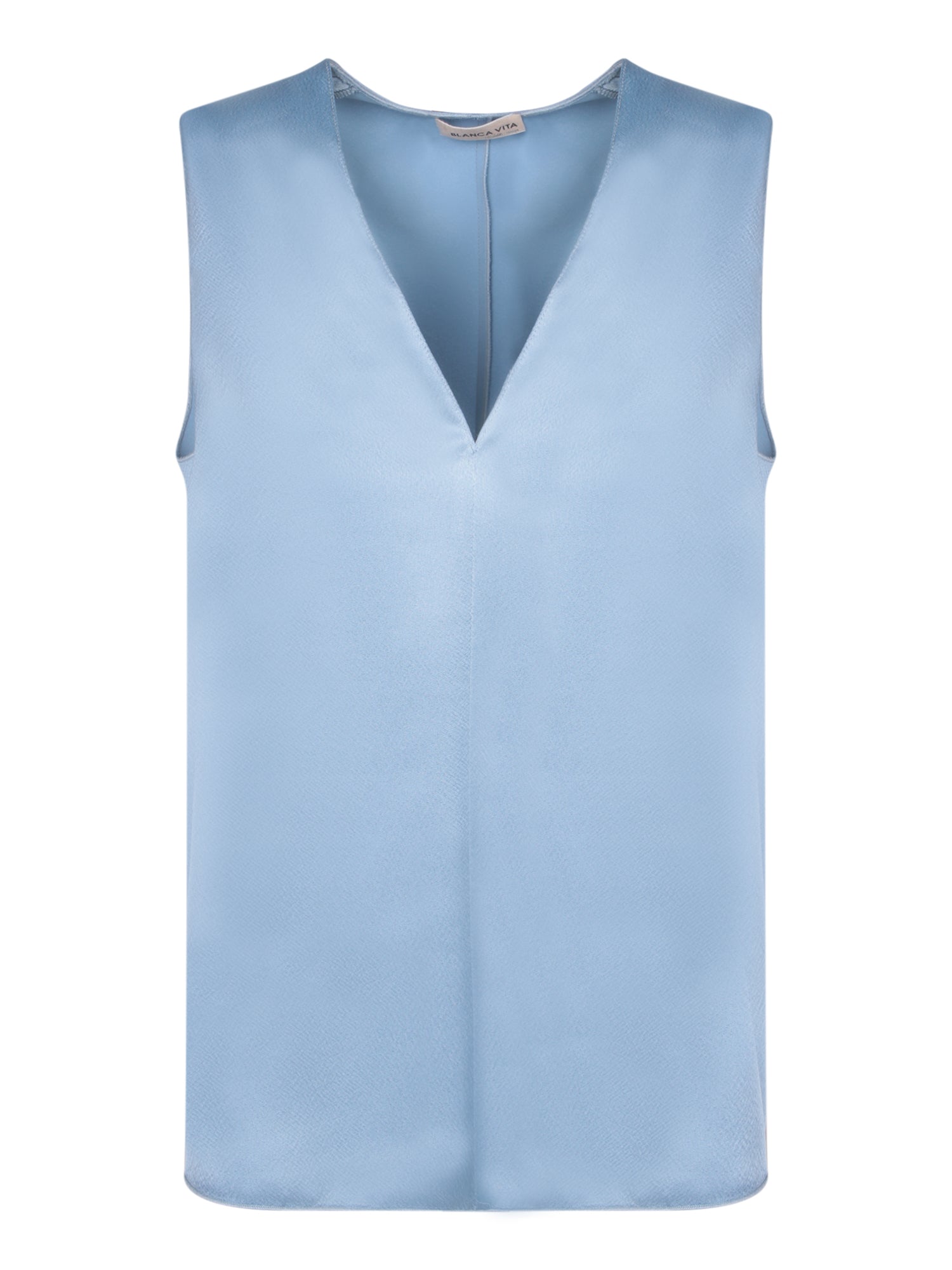 BLANCA VITA Elegant Satin Sleeveless Top for Women - SS25