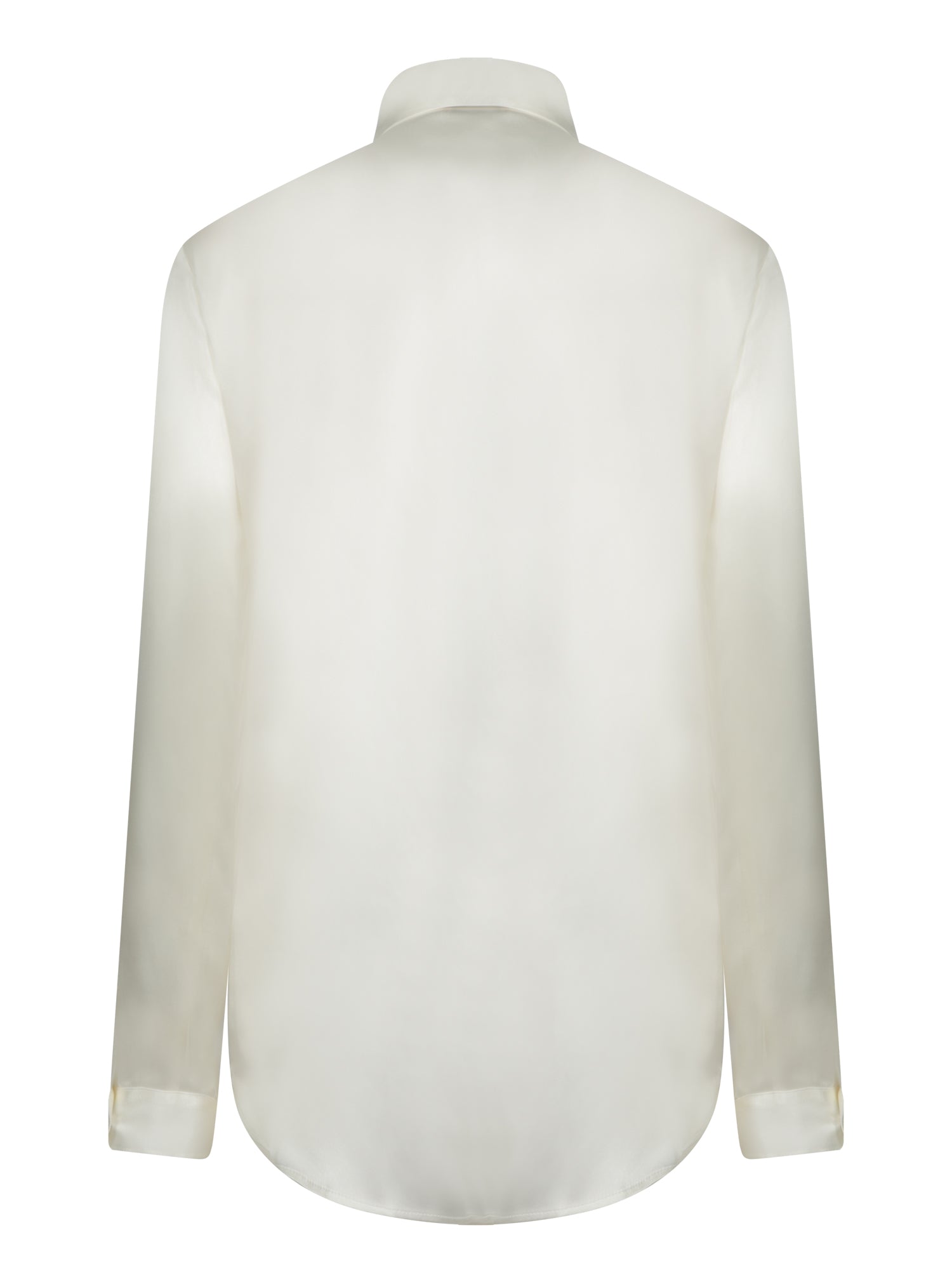 BLANCA VITA Silk Cuffed Sleeve White Shirt for Women - FW24