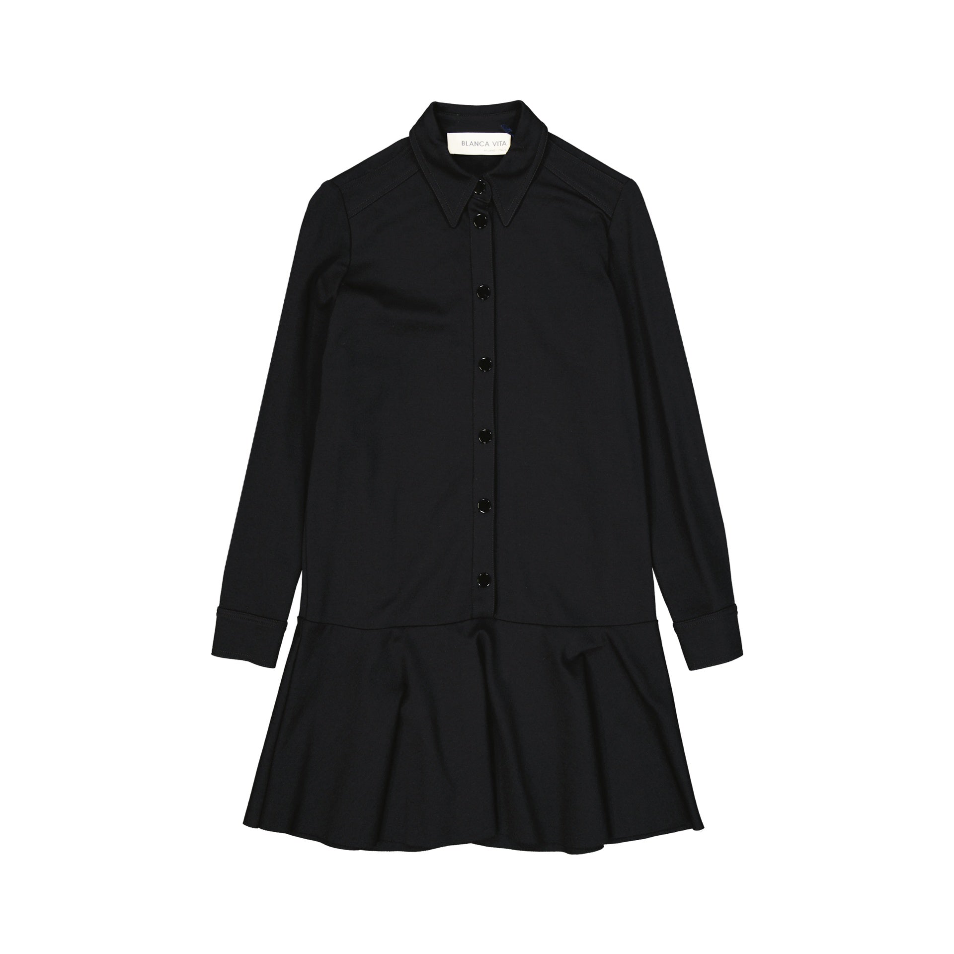 BLANCA VITA Elevated Mini Dress with Chic Button Closure