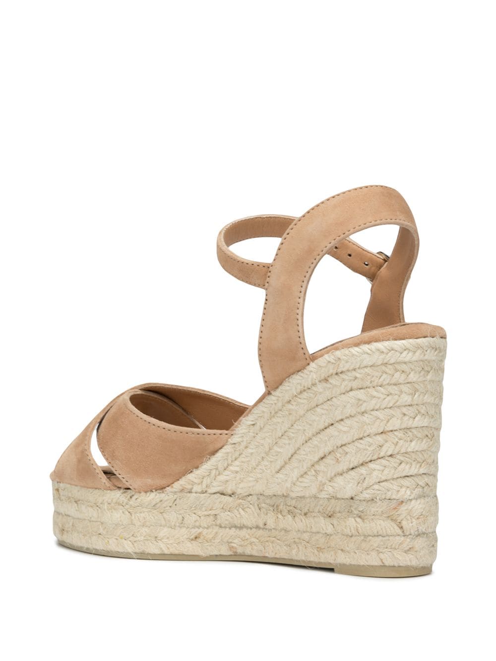 CASTAÑER Suede Leather Espadrilles with Braided Raffia Platform