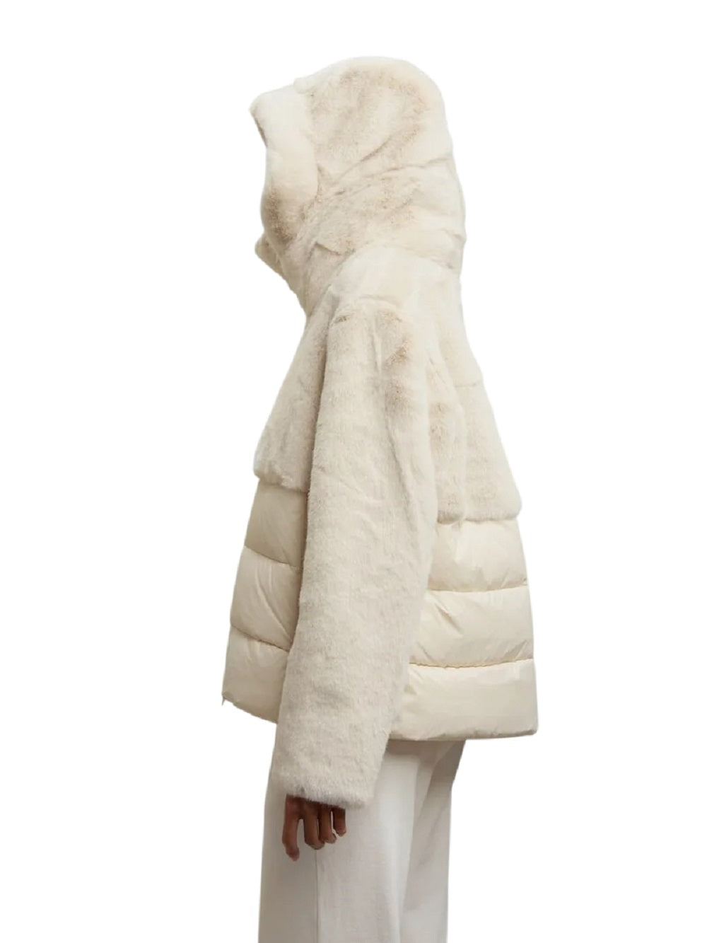 BLAUER Women’s Faux Fur and Nylon Jacket with Hood