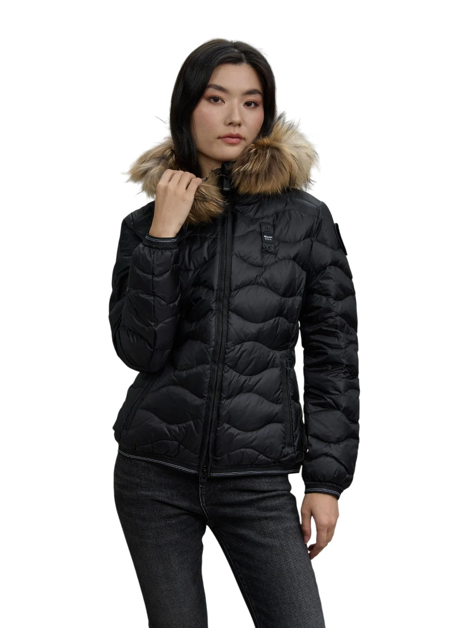 BLAUER Elegant Down Jacket with Removable Fur Trim for Women