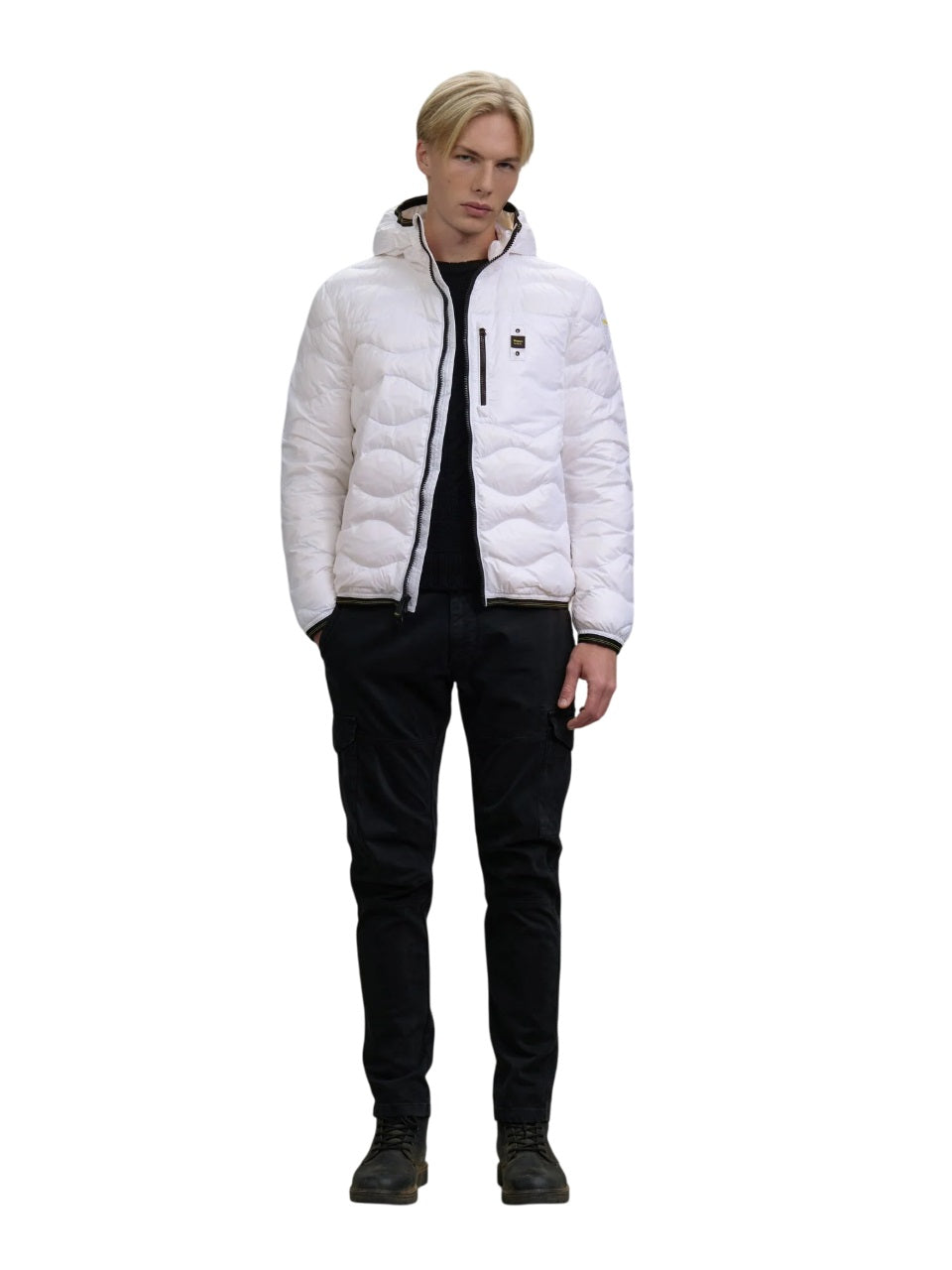 BLAUER Quilted Down Jacket with Fixed Hood for Men