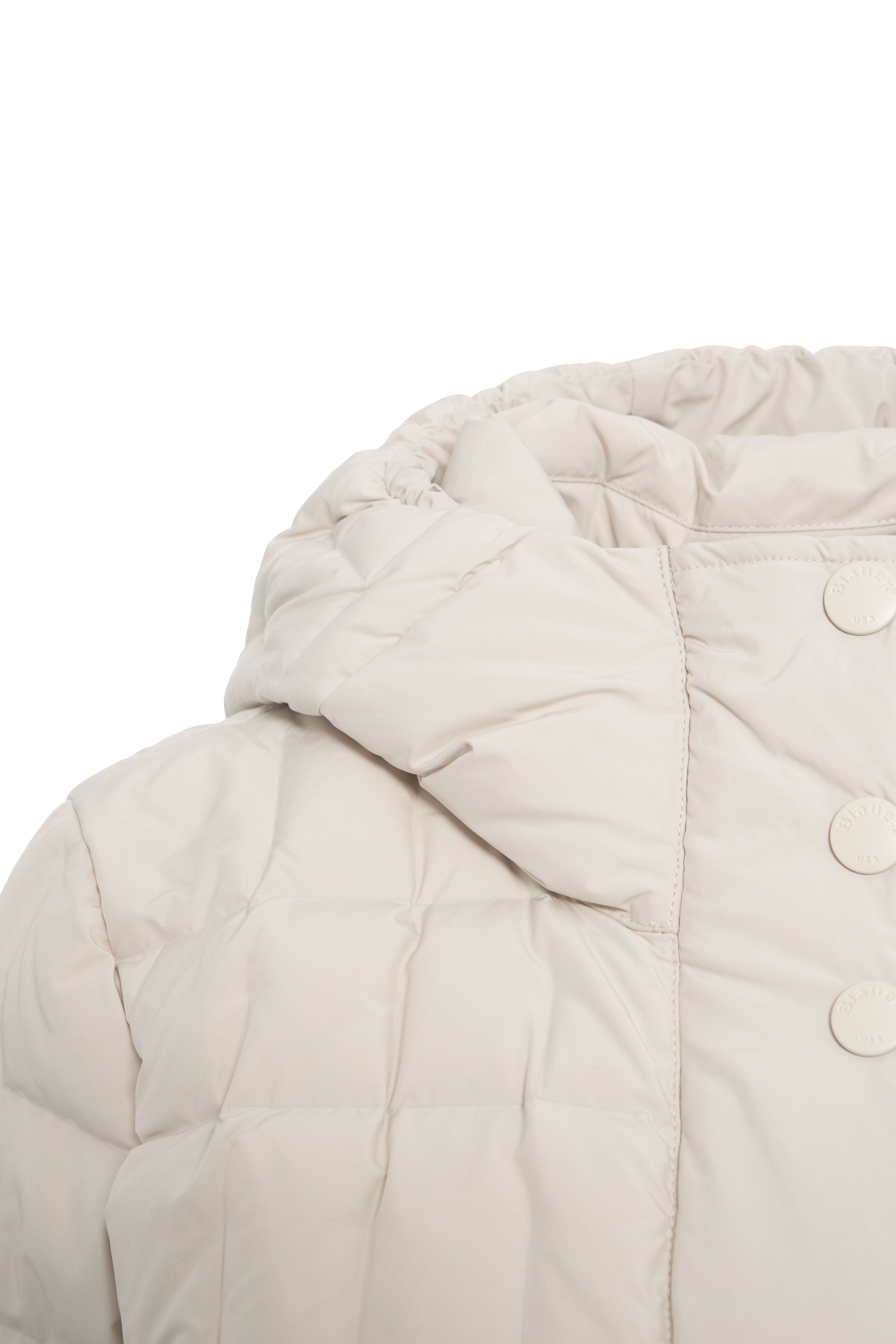 BLAUER Long Quilted Down Jacket with Hood for Women