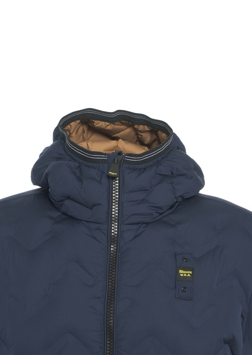 BLAUER Quilted Puffer Jacket with Hood for Men