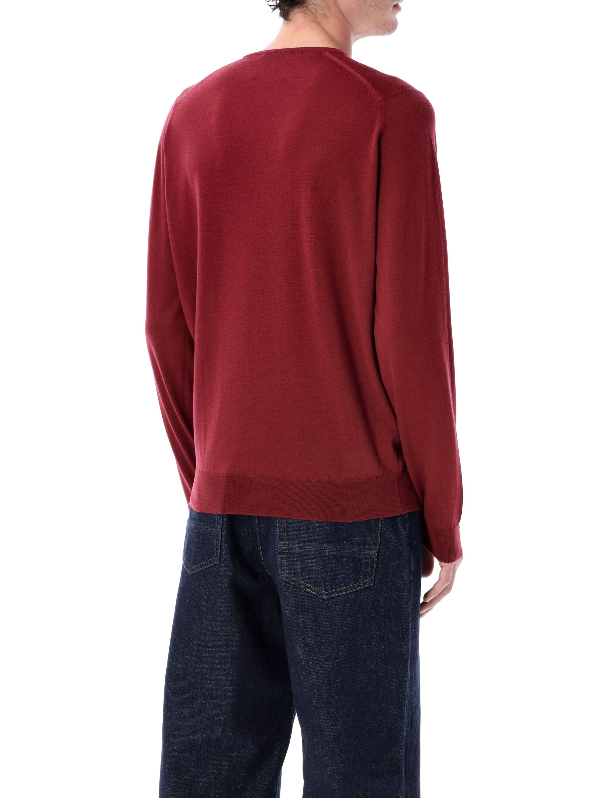 JOHN SMEDLEY Extra Fine Merino Wool V-Neck Jumper - Standard Fit