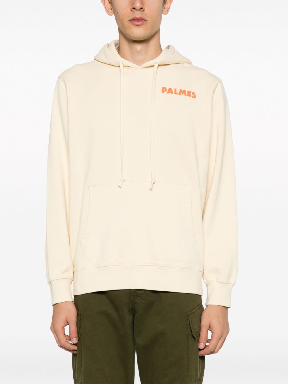 PALMES Organic Cotton Hoodie with Slogan Print for Men