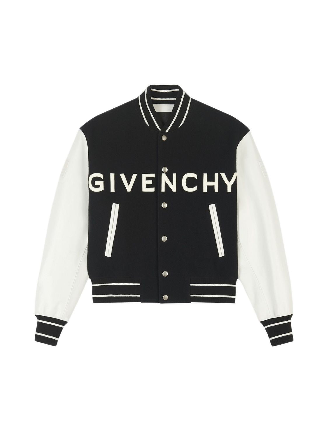 GIVENCHY Men's Two-Tone Wool Blend and Leather Bomber Jacket