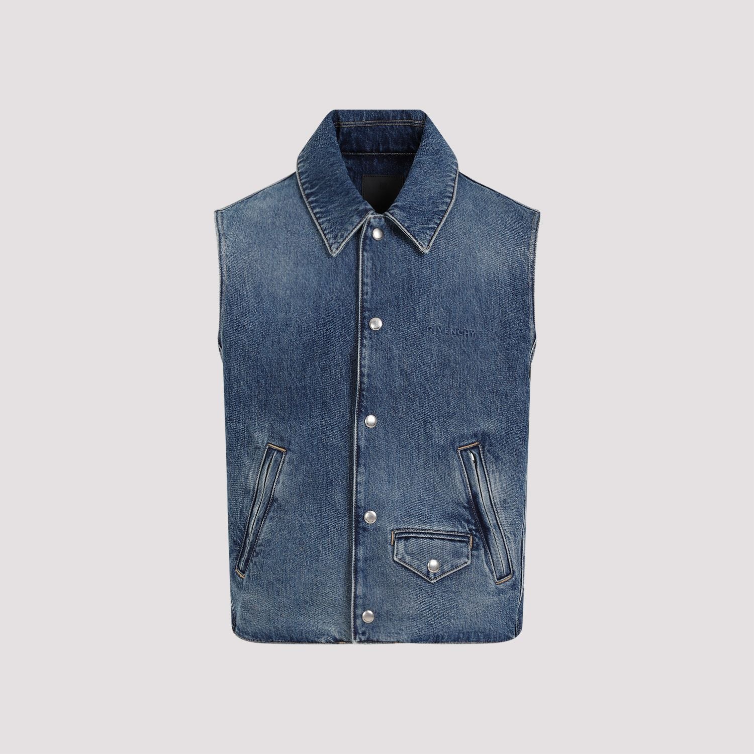 GIVENCHY Classic Denim Cotton Vest for Men
