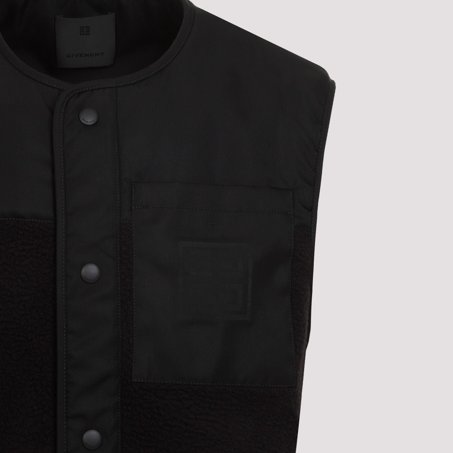 GIVENCHY Mixed Material Vest with 4G Pockets for Men