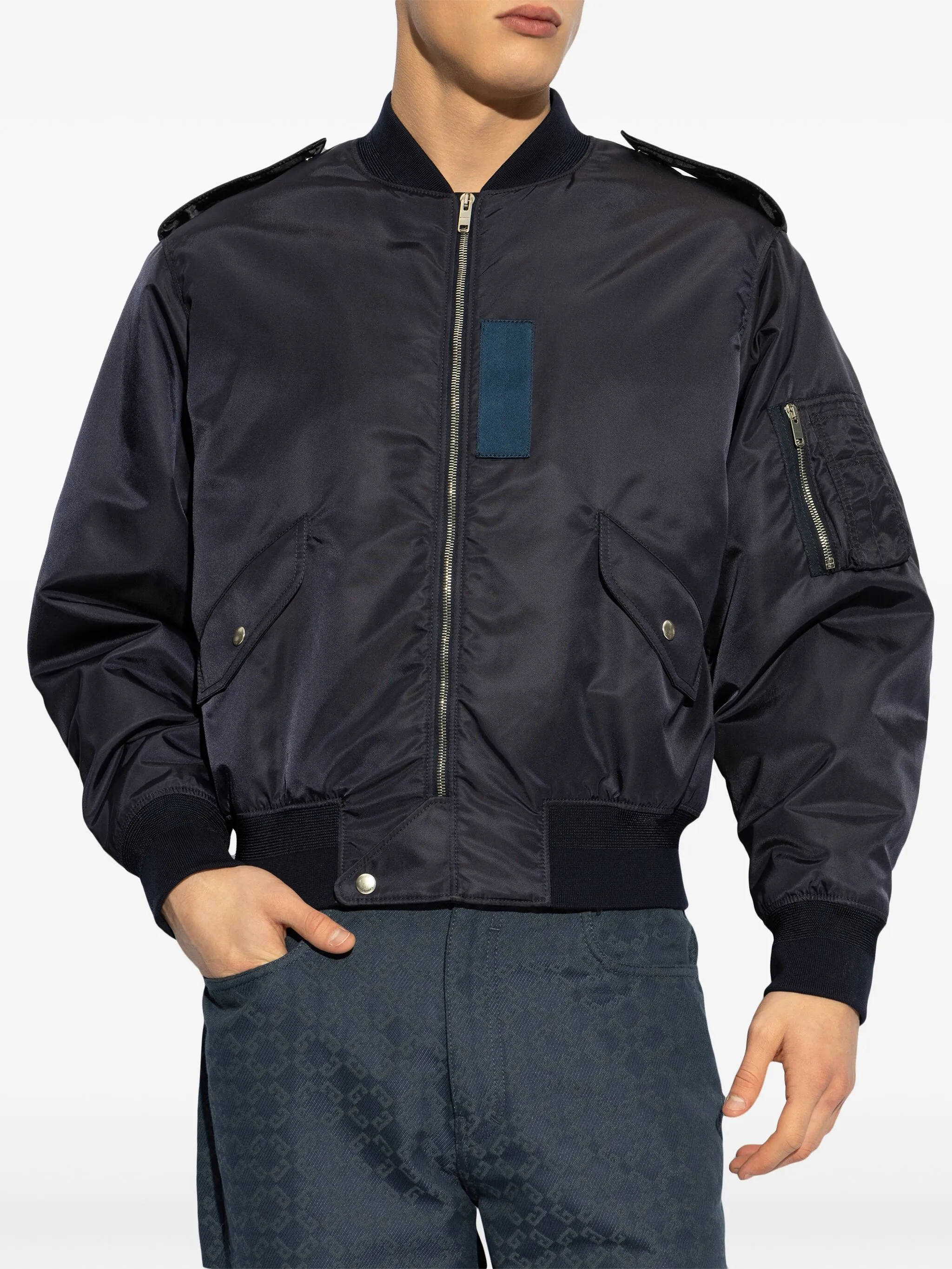 GIVENCHY Men's Bomber Jacket with Medallion - Size 48