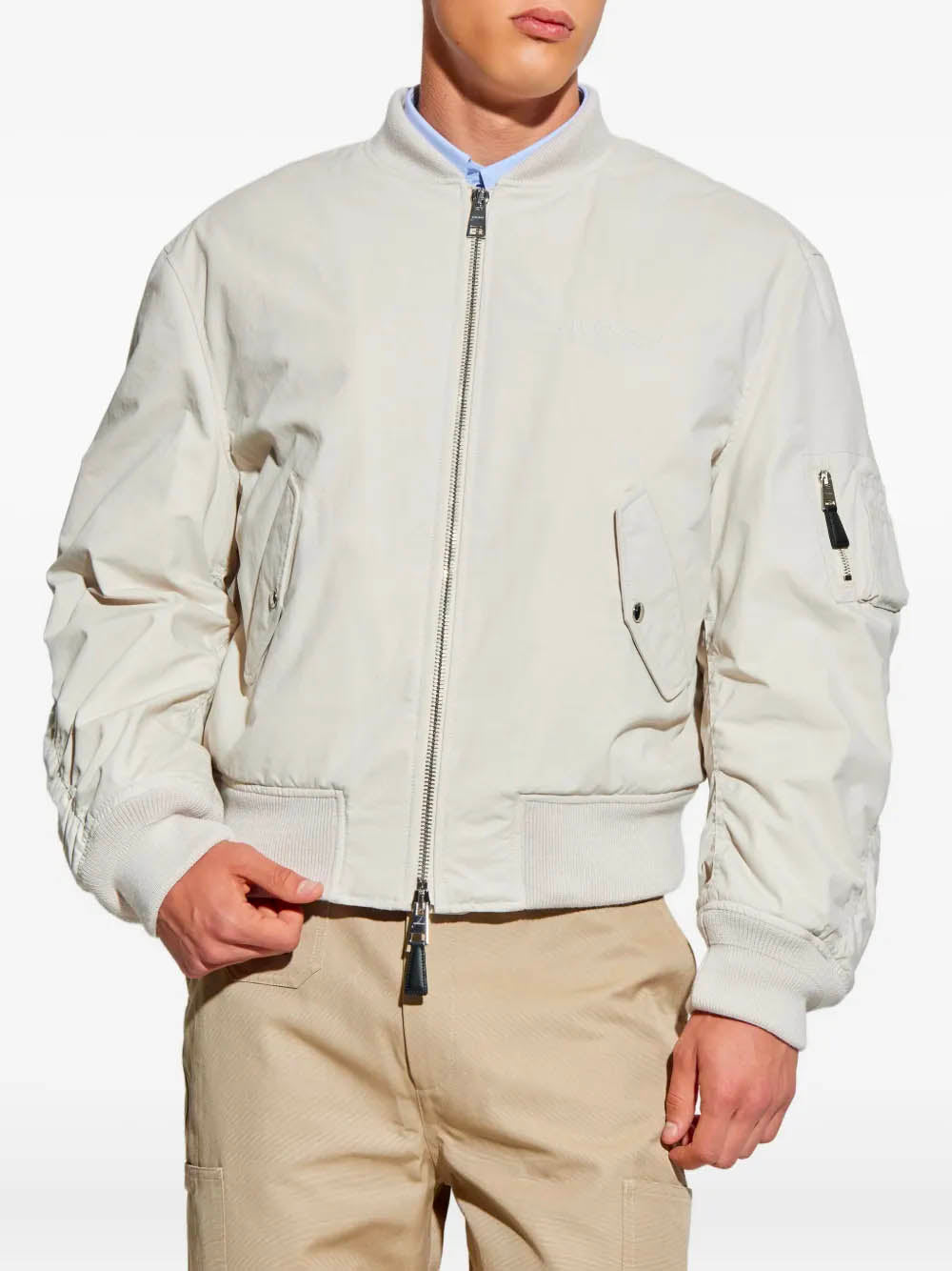 GIVENCHY Crinkled Cotton Bomber Jacket - Size 48