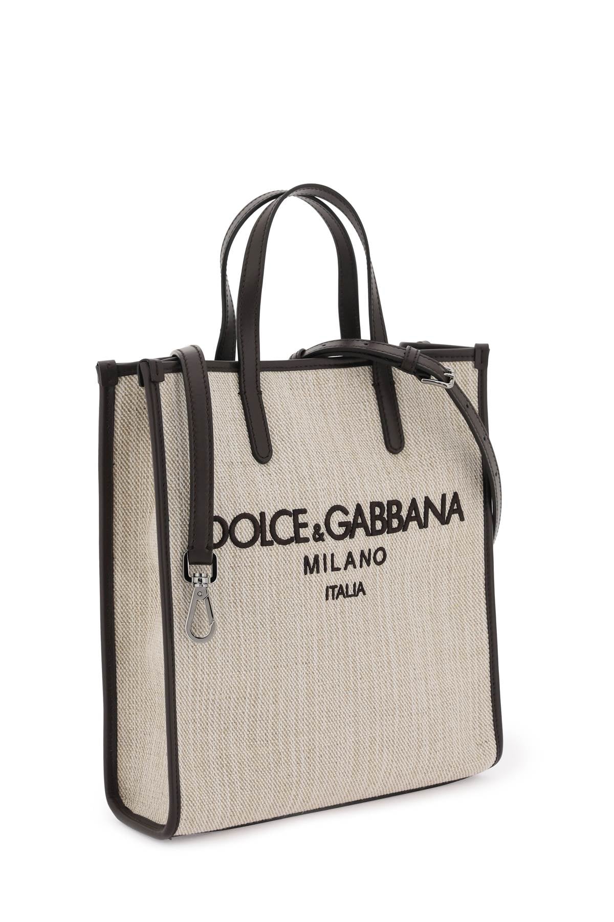 DOLCE & GABBANA Mini Canvas Shopping Handbag