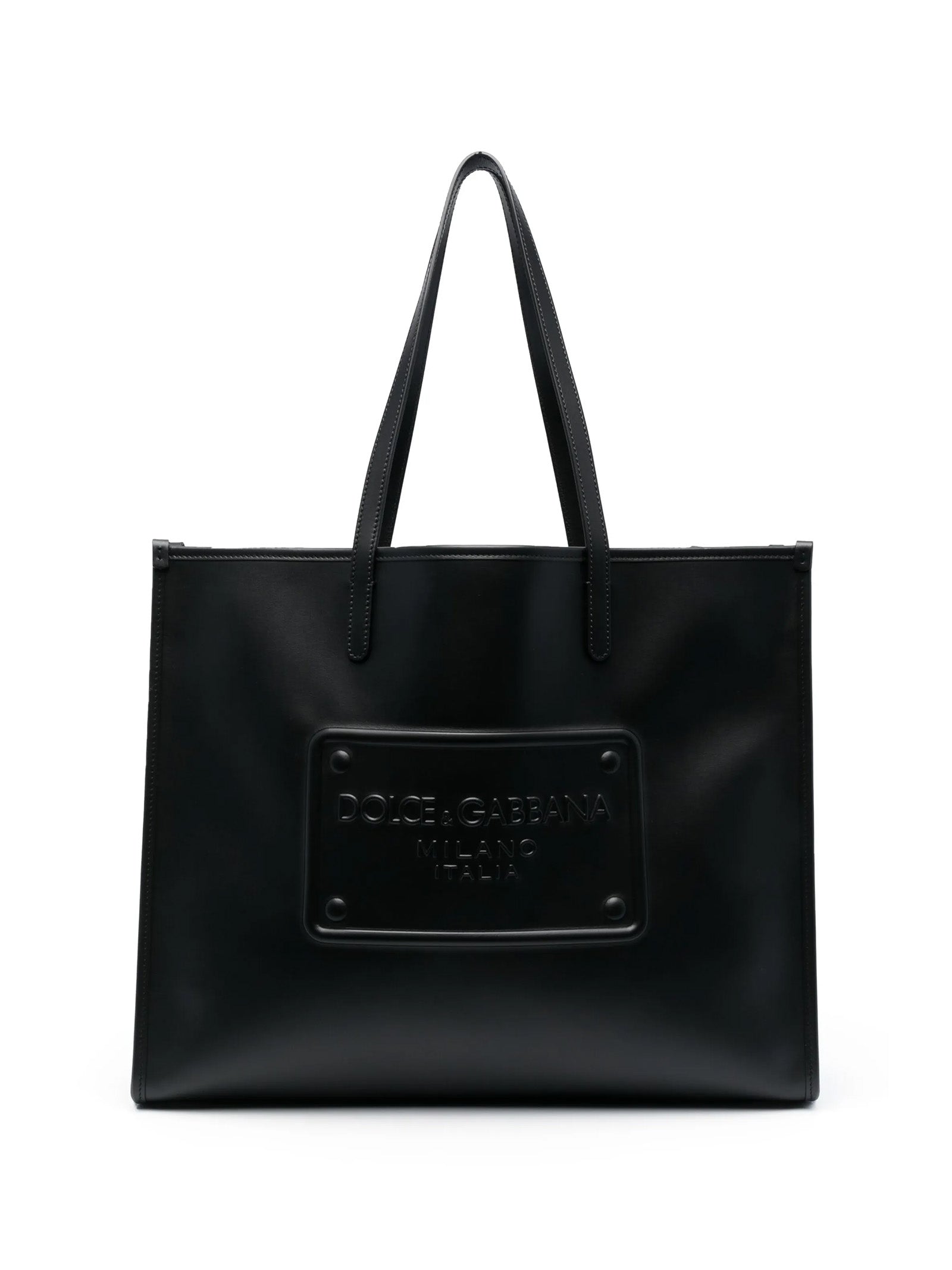 DOLCE & GABBANA Calfskin Logo Shopping Bag for Men
