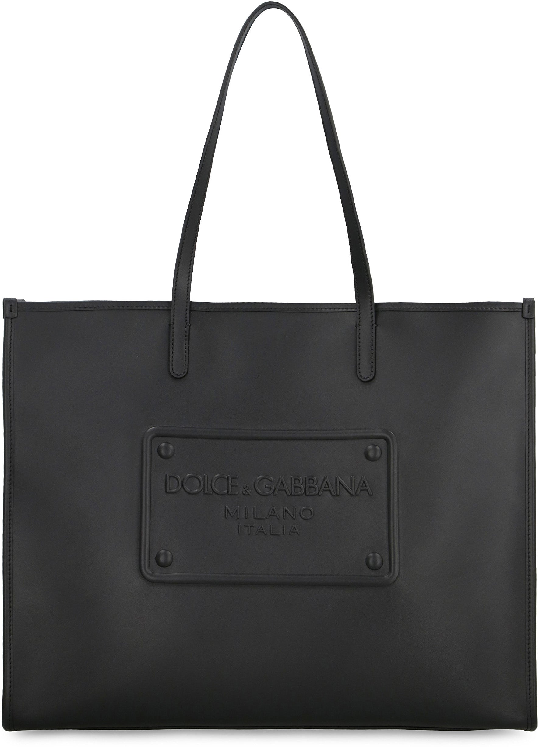 DOLCE & GABBANA Leather Shopping Tote Handbag for Men