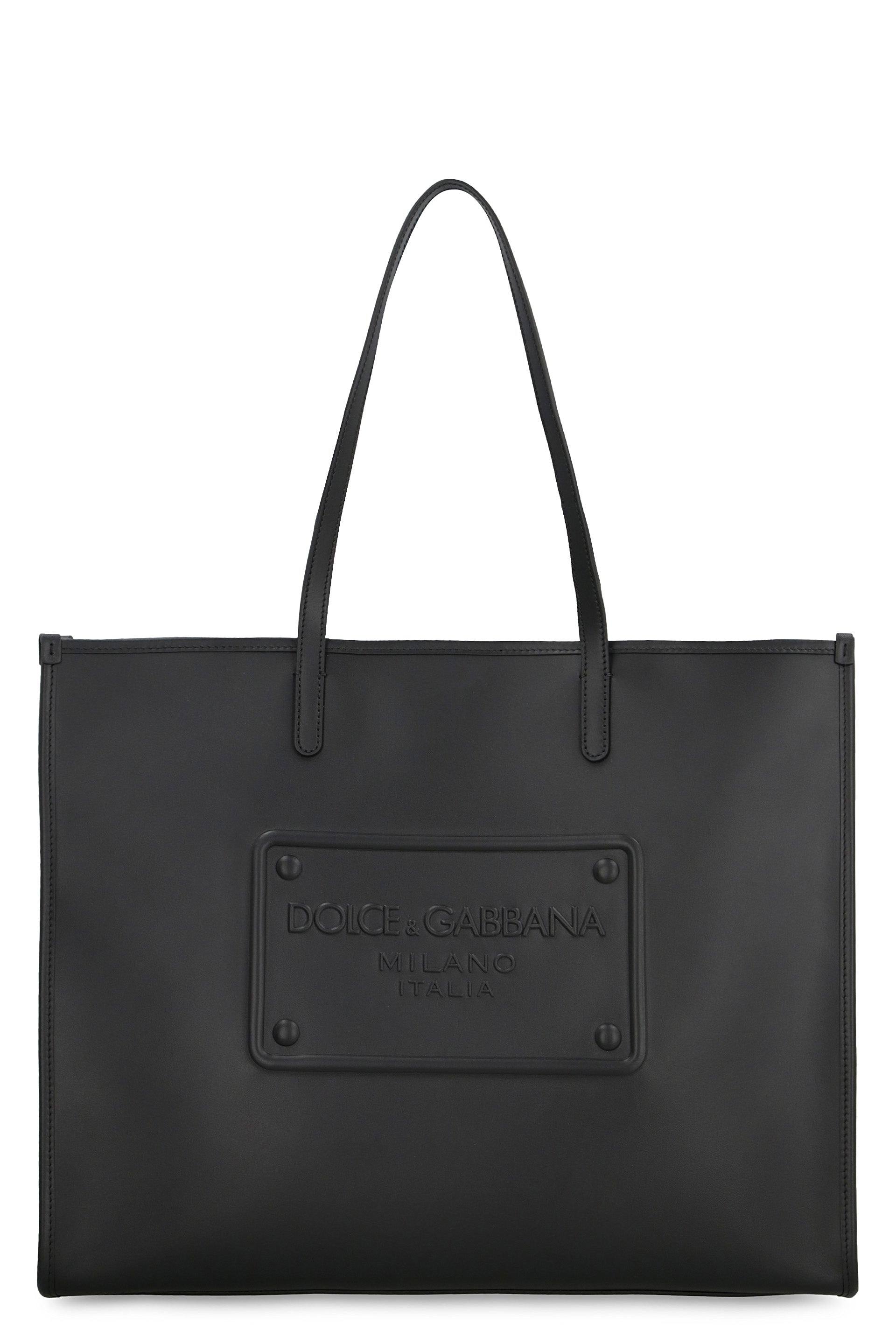 DOLCE & GABBANA Leather Shopping Tote Handbag for Men