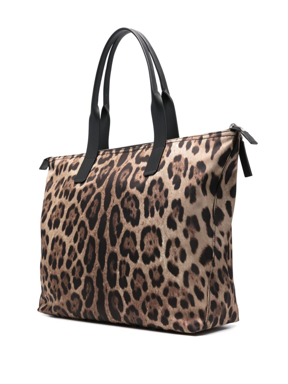 DOLCE & GABBANA Leopard Print Nylon Adamo Shopper Bag