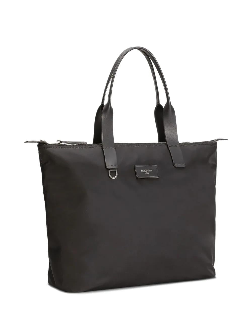 DOLCE & GABBANA Tote Handbag with Logo Plaque - FW25