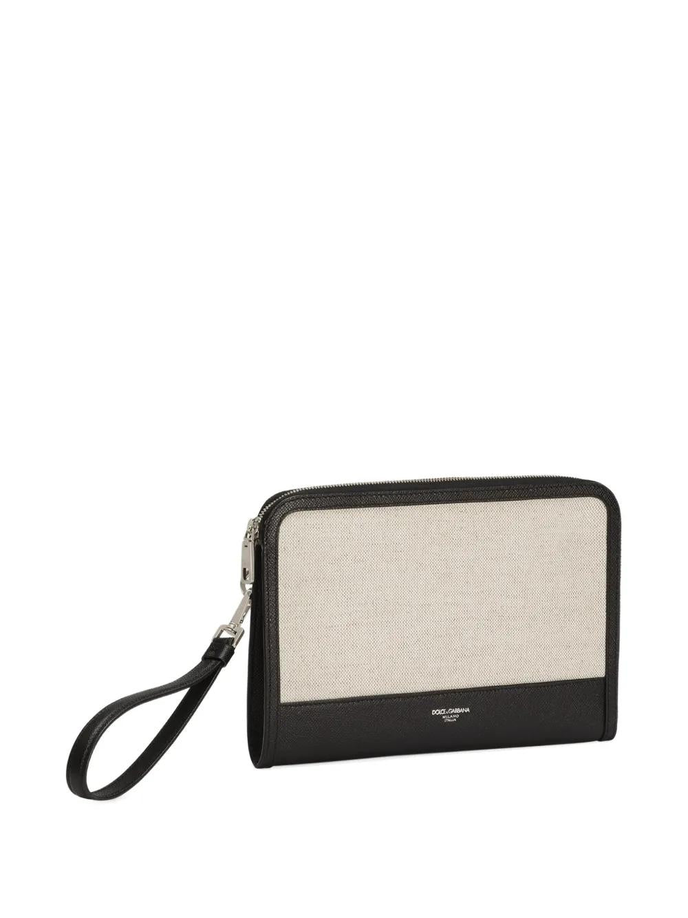 DOLCE & GABBANA Two-Tone Clutch Handbag with Logo - Mini Style
