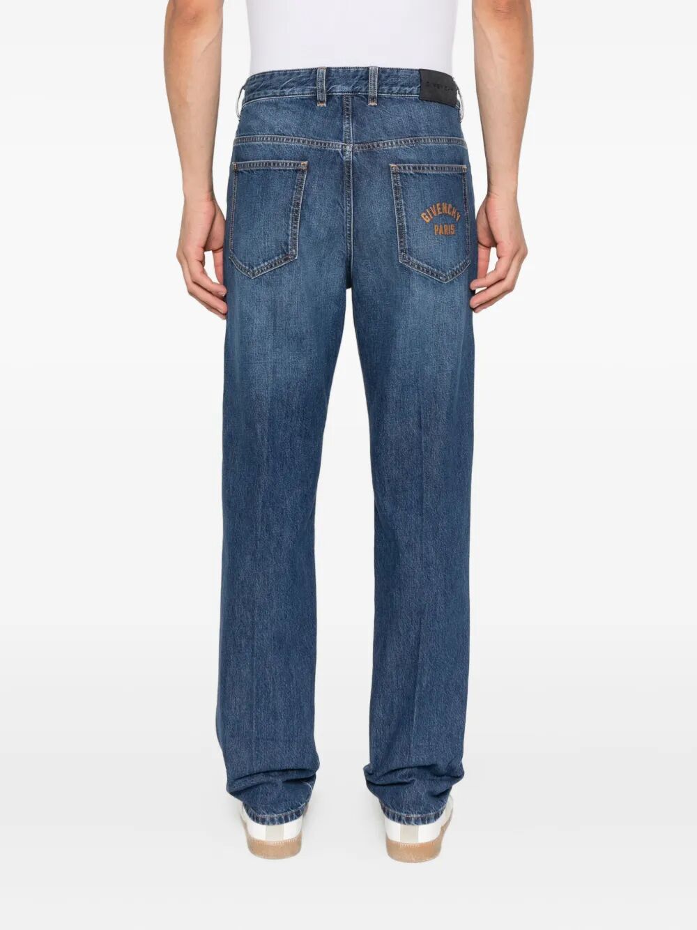 GIVENCHY Regular Straight Leg Jeans with Embroidered Logo