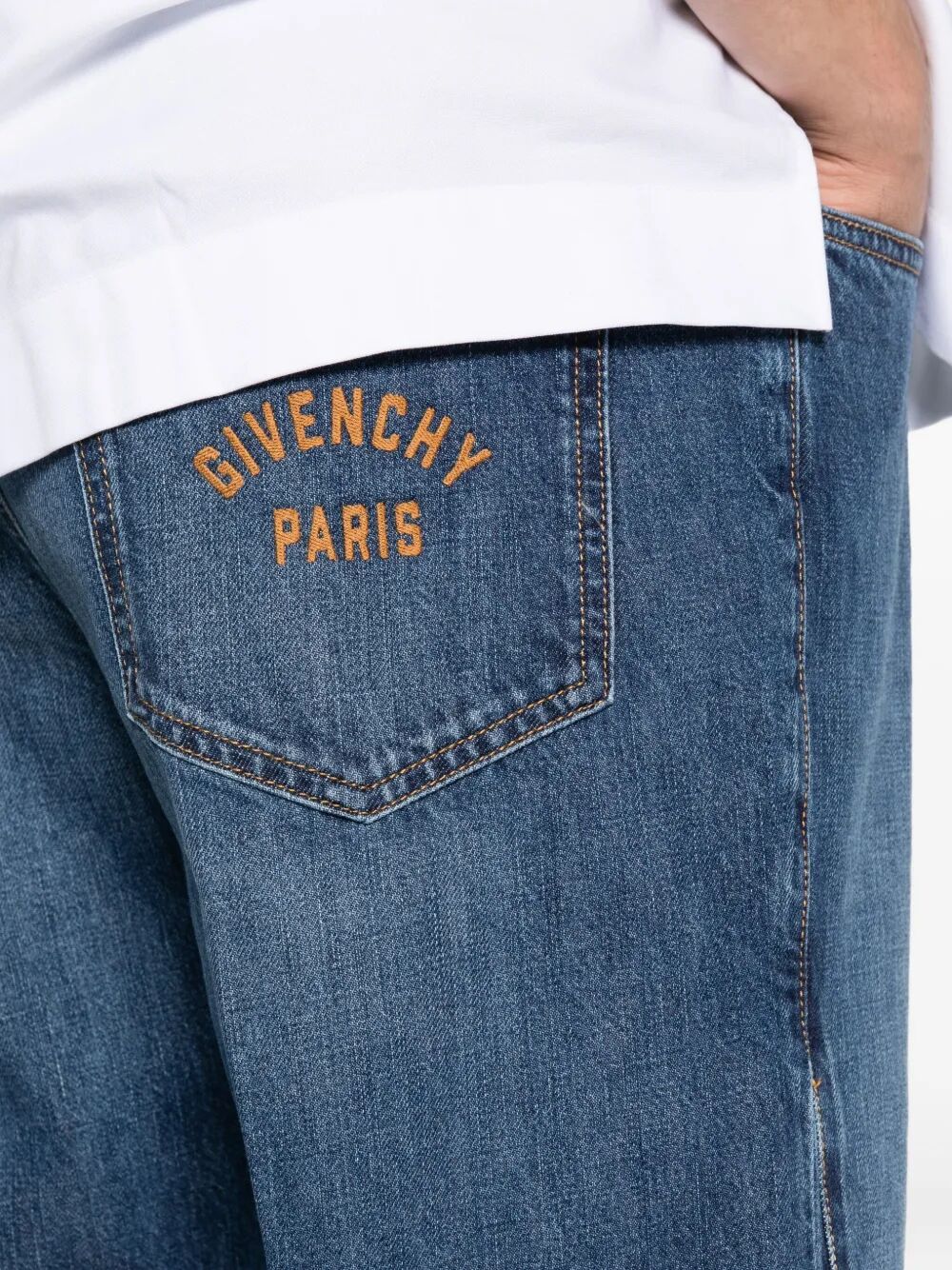 GIVENCHY Regular Straight Leg Jeans with Embroidered Logo