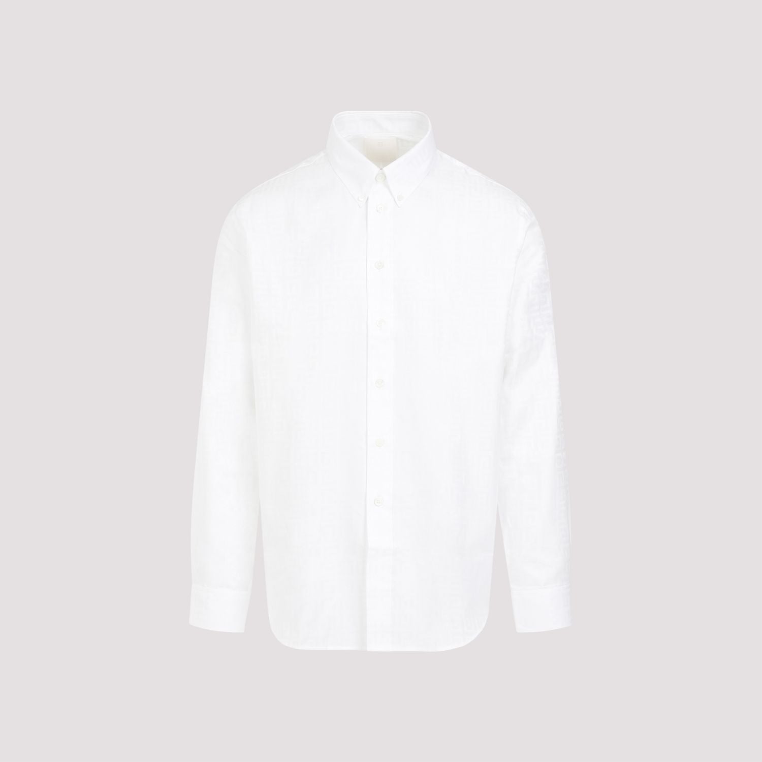 GIVENCHY Classic Rounded Hem Cotton Shirt for Men