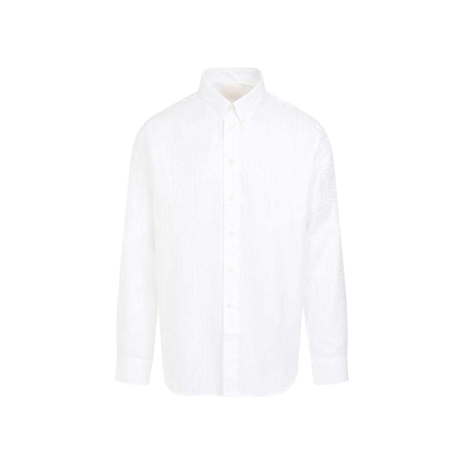 GIVENCHY Classic Rounded Hem Cotton Shirt for Men