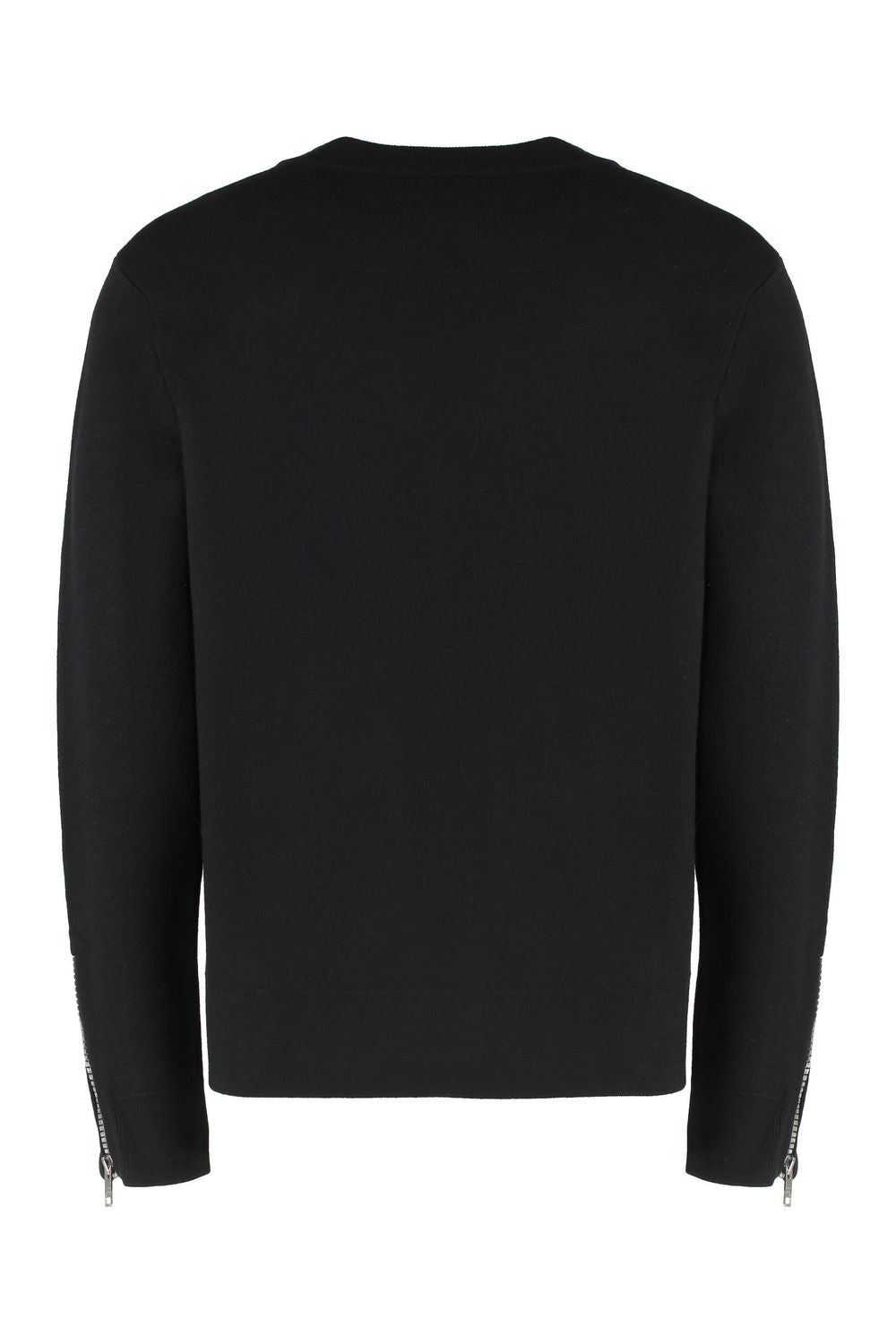 GIVENCHY Crew-Neck Wool Sweater with Zippered Cuffs