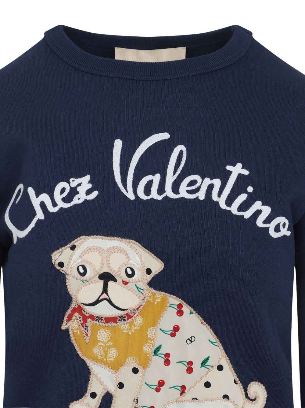VALENTINO Cotton Sweatshirt with Embroidered Design for Women - FW25