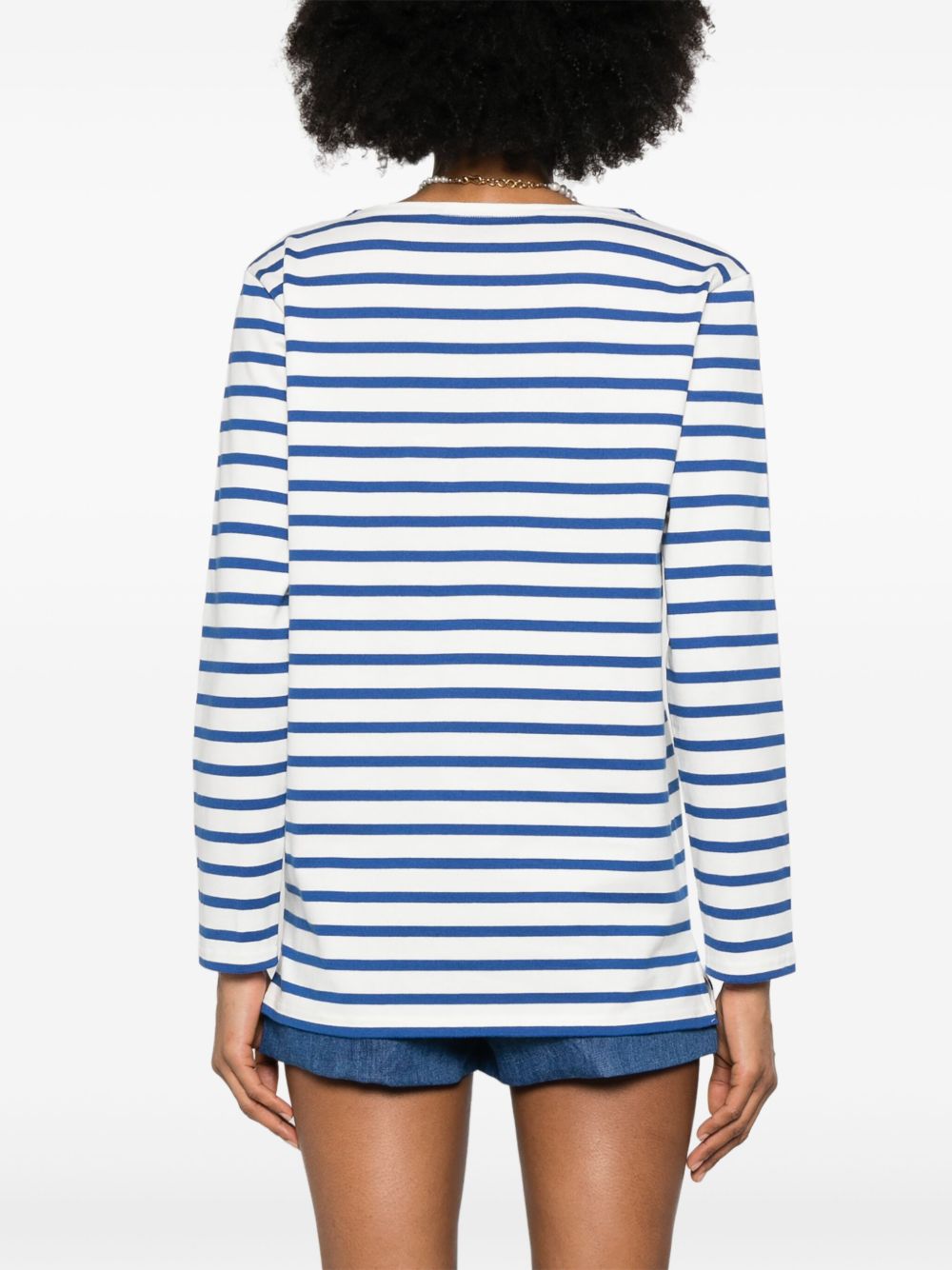 VALENTINO Striped T-Shirt with Short Side Slits for Women
