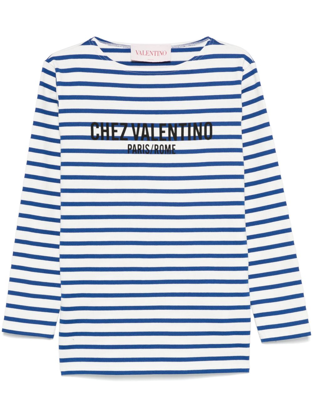 VALENTINO Striped T-Shirt with Short Side Slits for Women