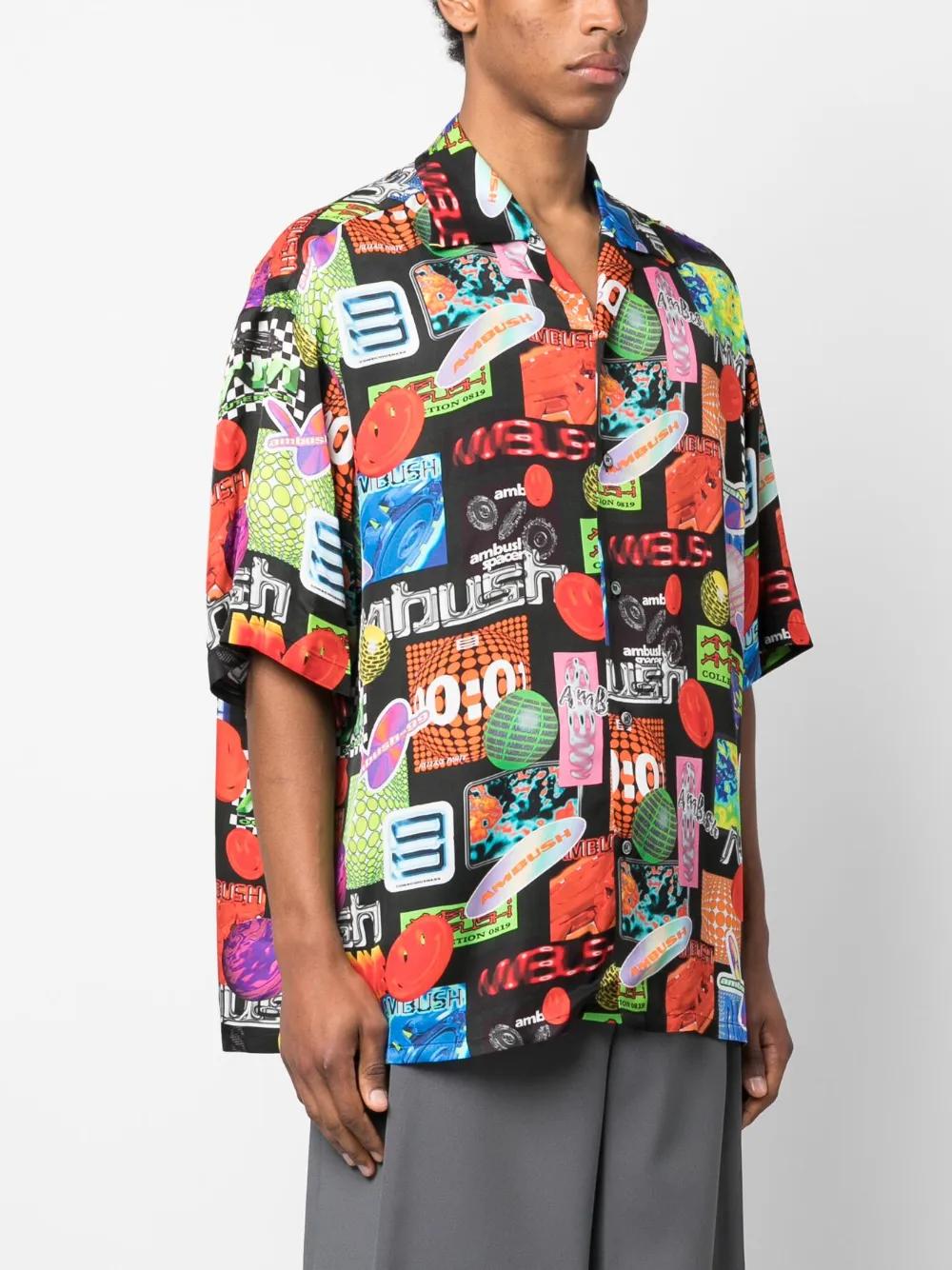 AMBUSH Multicolor Graphic Bowling Shirt for Men - Short Sleeves