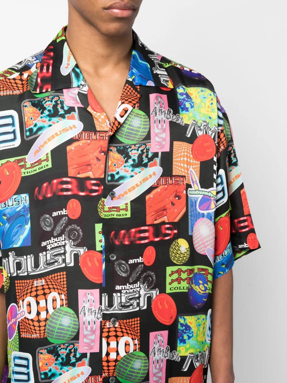 AMBUSH Multicolor Graphic Bowling Shirt for Men - Short Sleeves
