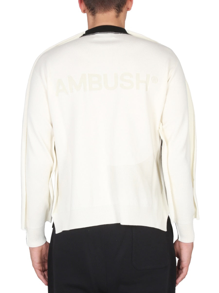 AMBUSH Men's Crossneck Ribbed Collar T-Shirt