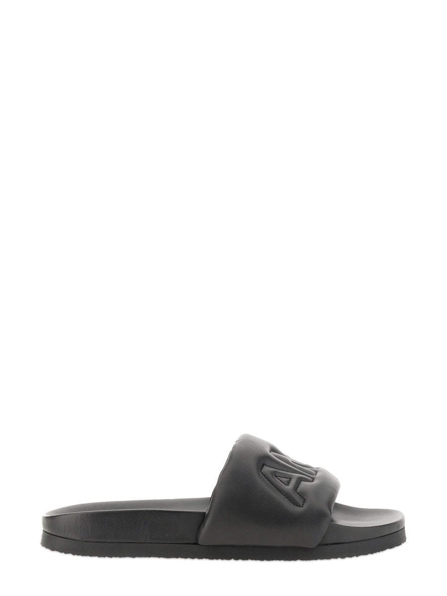 AMBUSH Leather Slide Sandals with Rubber Sole - 2.5 CM Height