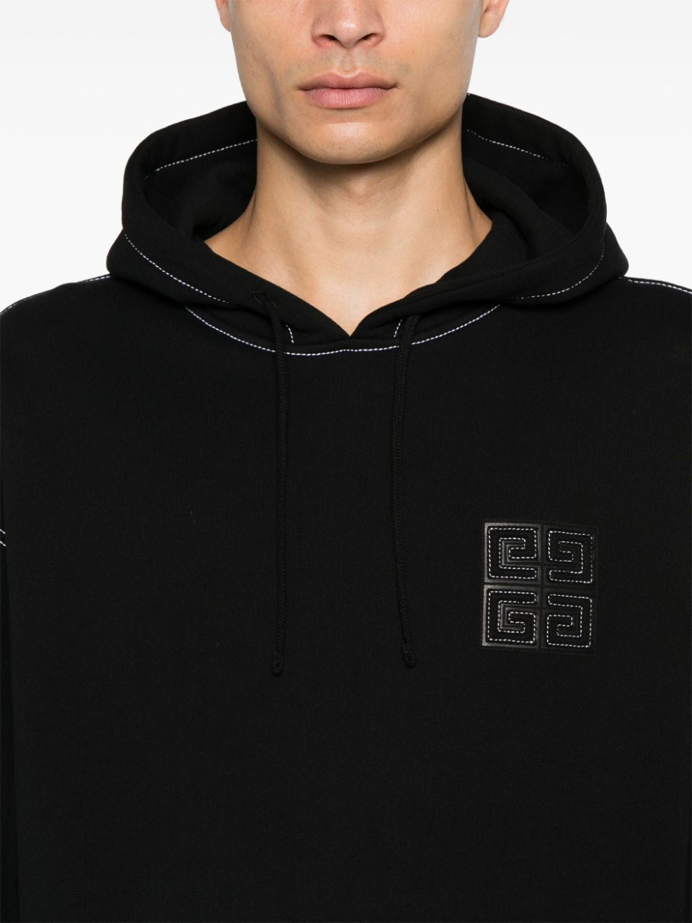 GIVENCHY Men's Cotton Hoodie with 4G Embossed Design
