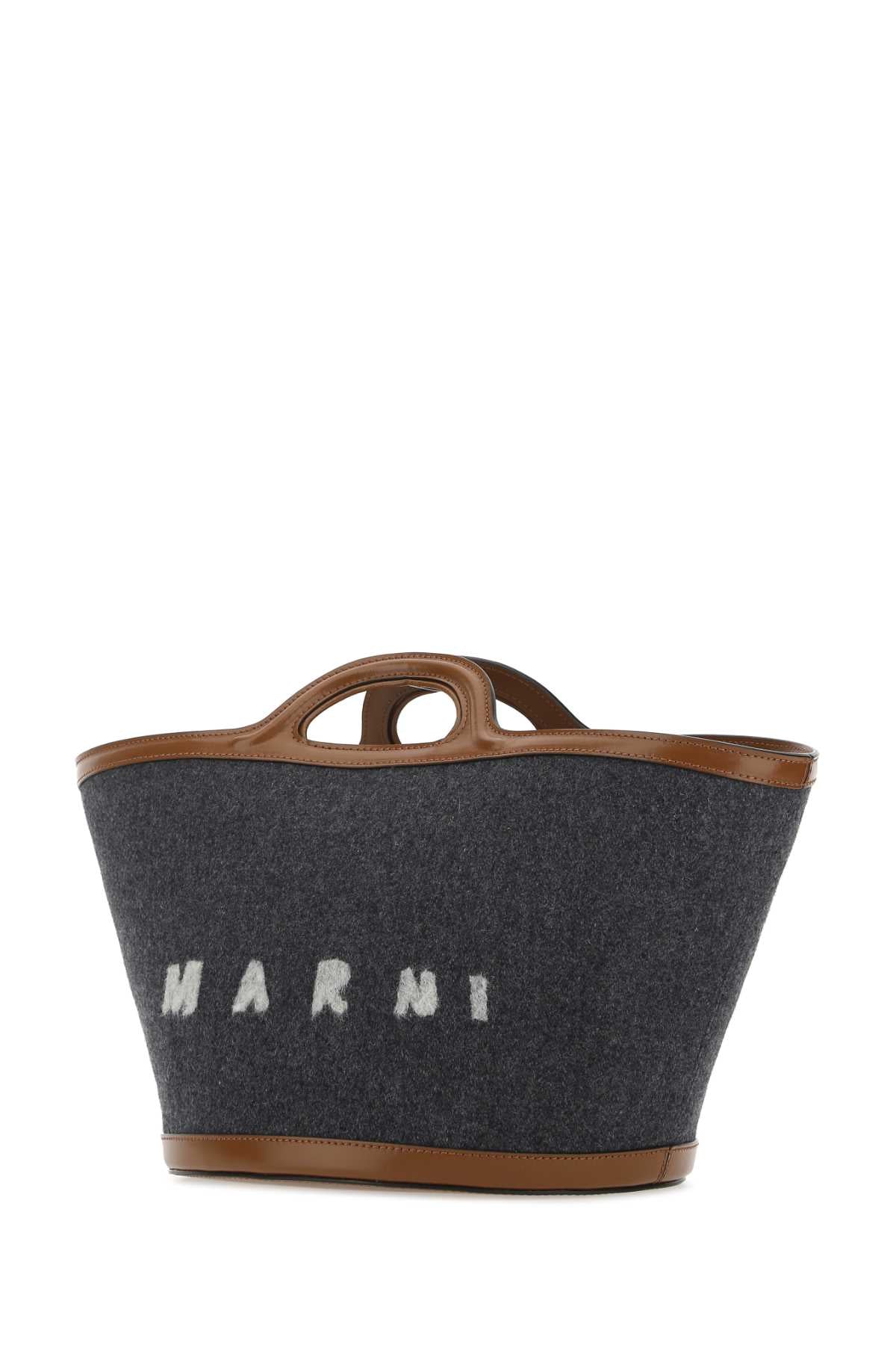 MARNI Mini Two-Tone Felt and Leather Tropicalia Summer Handbag