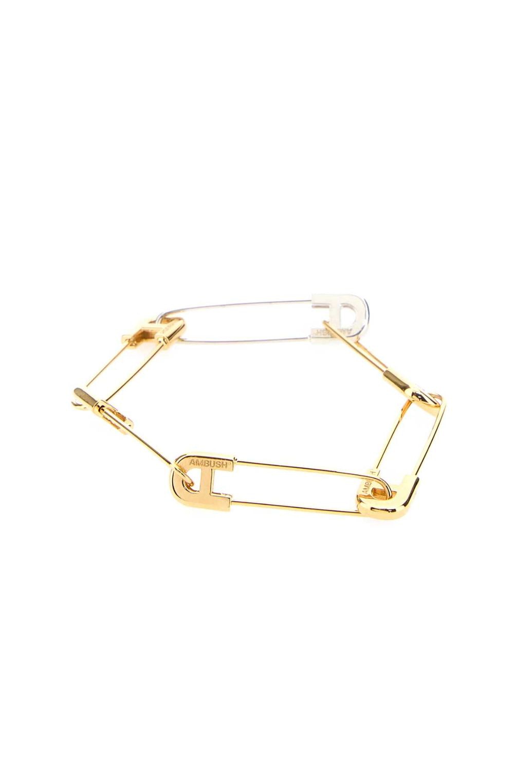 AMBUSH Two-Tone Metal Safety Pin Link Bracelet