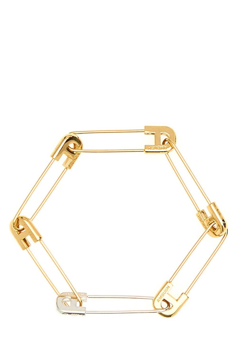 AMBUSH Two-Tone Metal Safety Pin Link Bracelet
