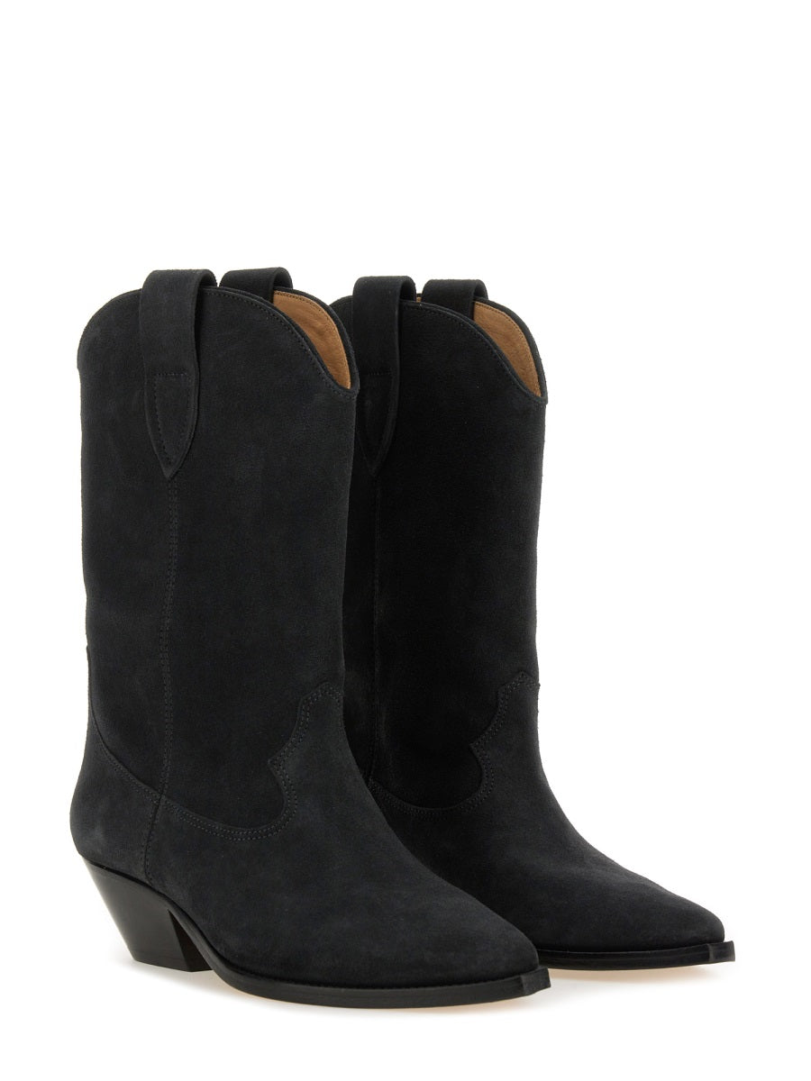 ISABEL MARANT Pointed Toe Cuban Heel Pull-On Style Leather Boots