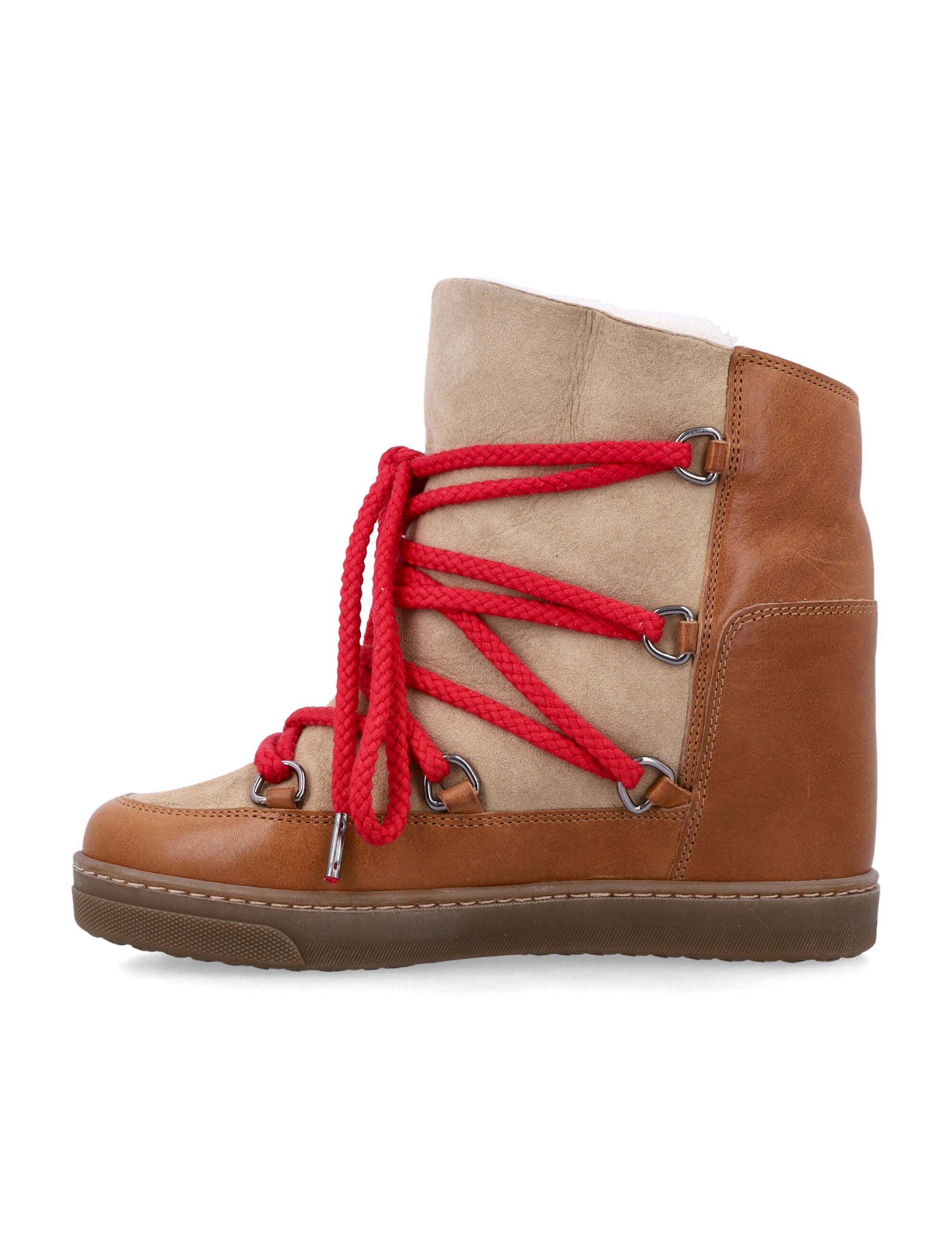 ISABEL MARANT Nowles Shearling Lace-Up Ankle Boots - Women