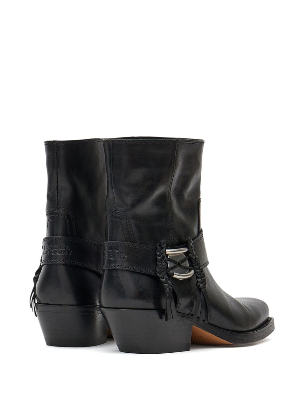 ISABEL MARANT Luxury Leather Stacked Cuban Heels Boots for Women