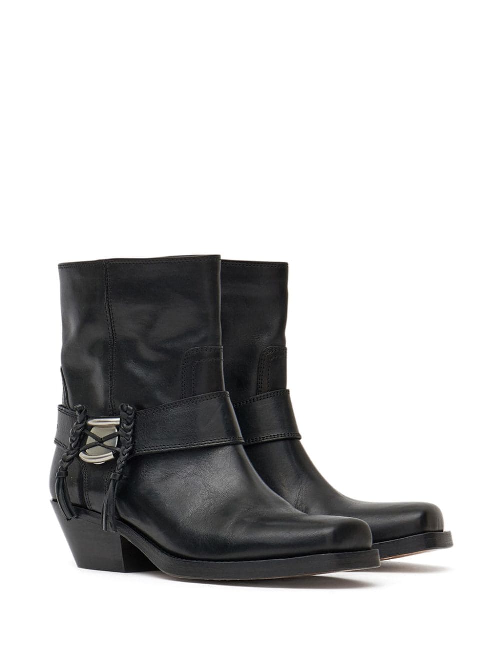ISABEL MARANT Luxury Leather Stacked Cuban Heels Boots for Women