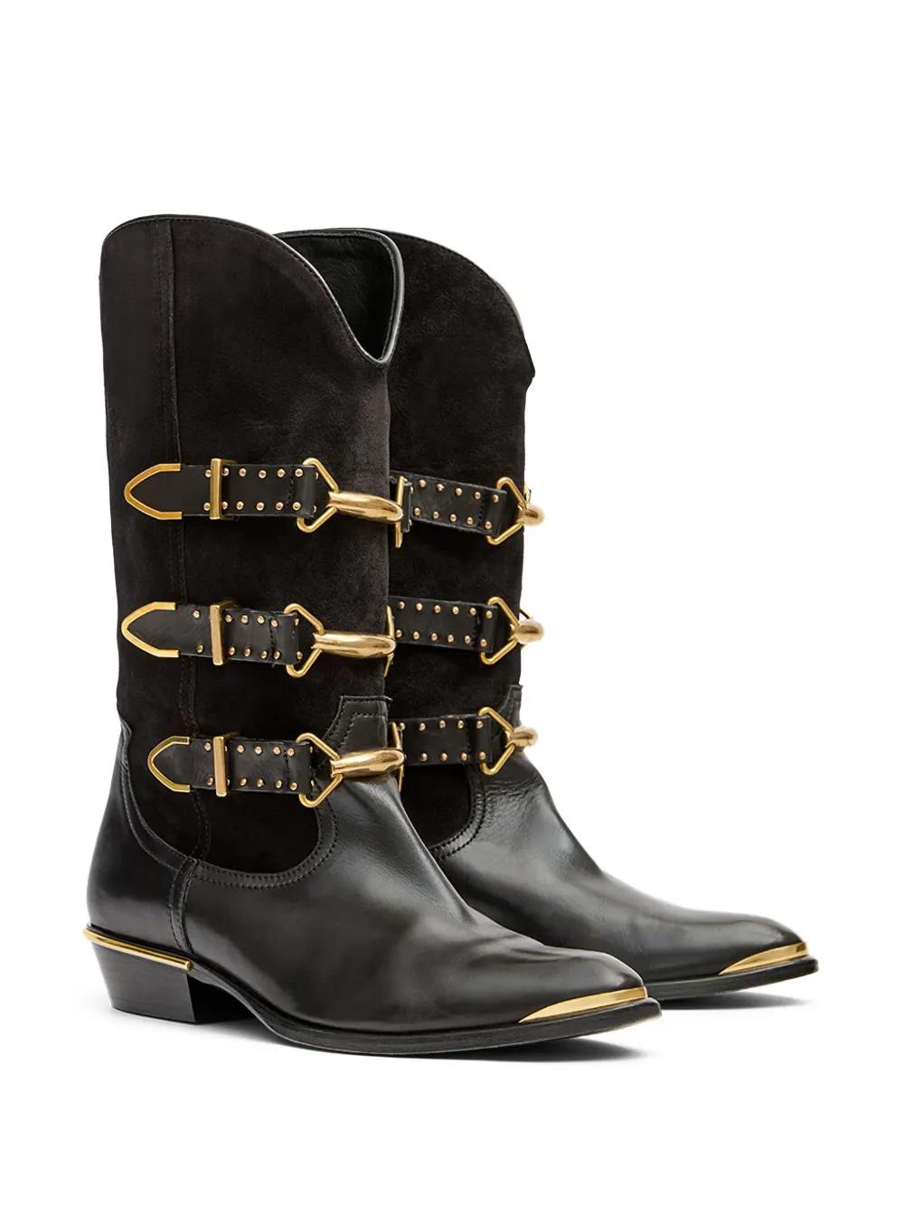 ISABEL MARANT MEXIA Buckle-Fastening Boots with Three Buckles