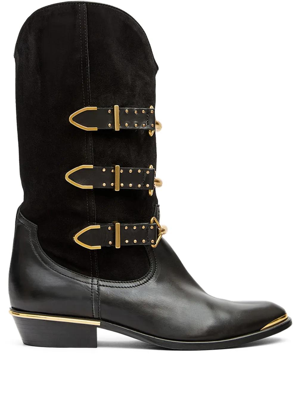 ISABEL MARANT MEXIA Buckle-Fastening Boots with Three Buckles
