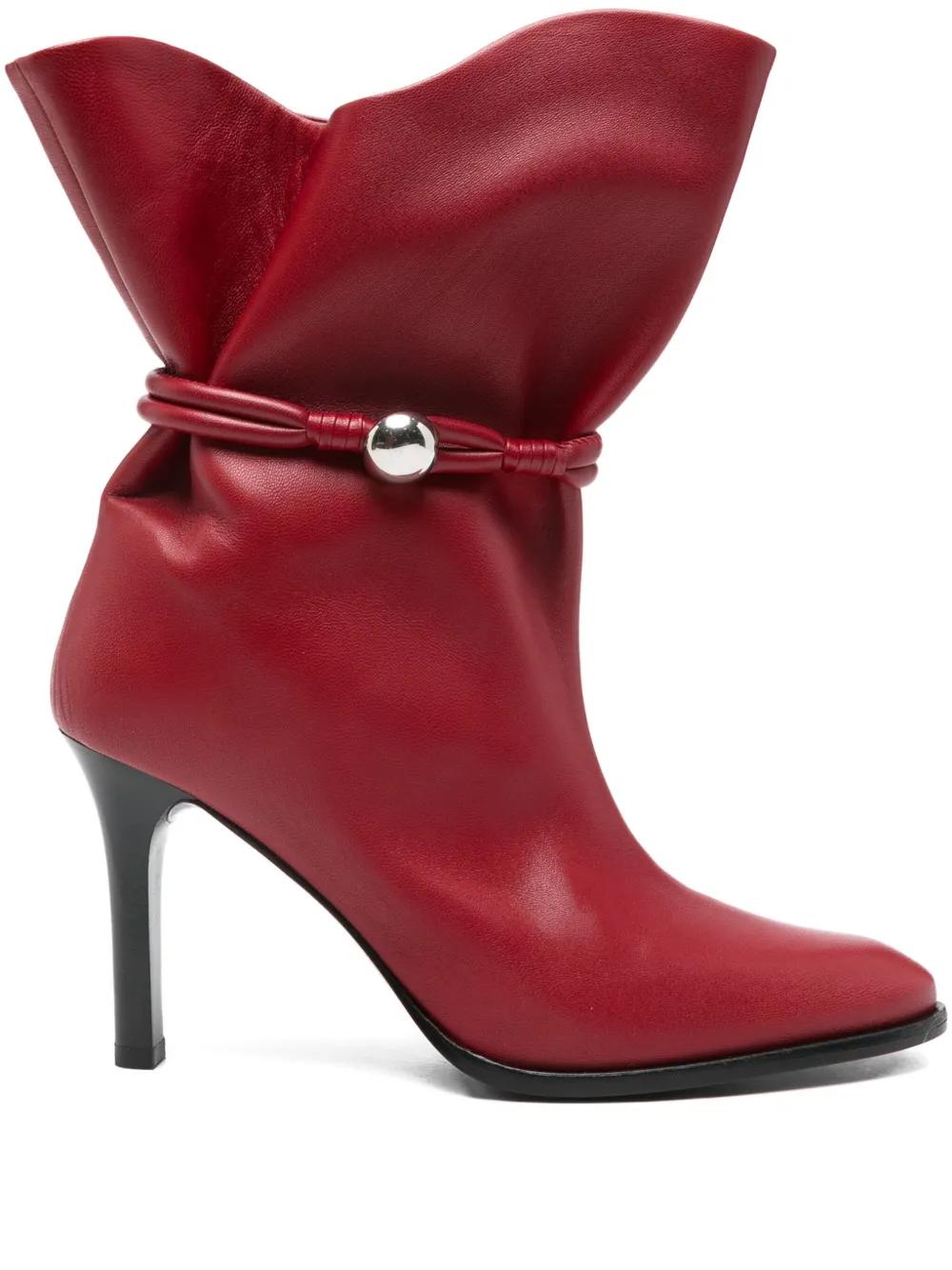 ISABEL MARANT 90MM Lolya Leather Ankle Boots