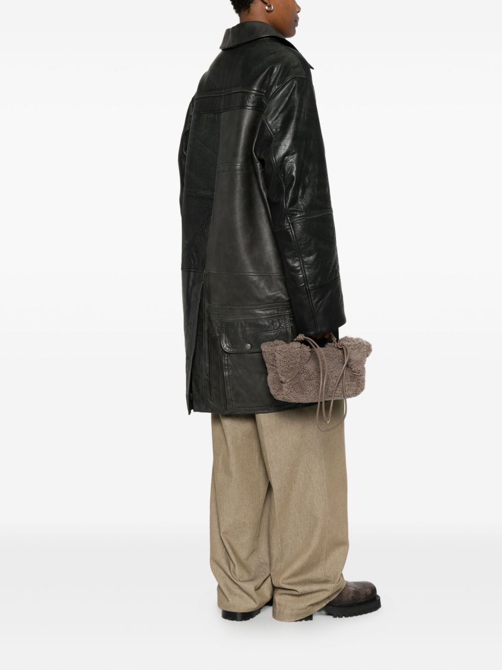 HEREU Textured Braided Top Handle Handbag