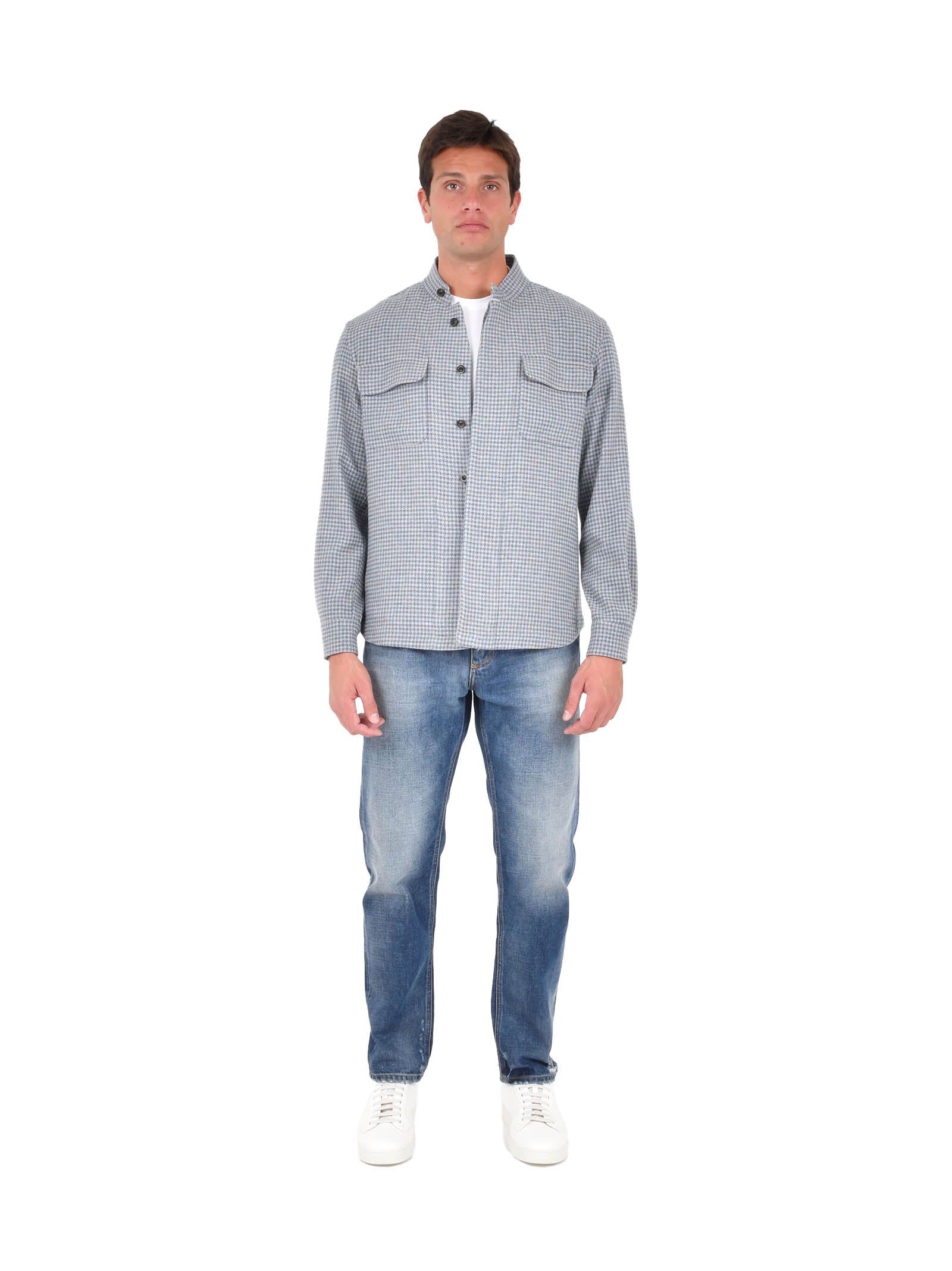 BOGLIOLI Sophisticated Guru-Collar Overshirt - Men’s